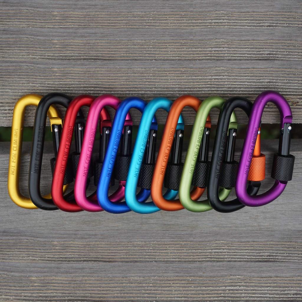 Boucle d'alpinisme plate latérale avec clé de verrouillage Accrochage rapide Boucle de sac à dos Boucle multicolore