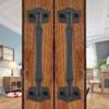 Sliding Barn Door Handles,10 Inch Heavy Duty Rustic Design Barn Door Pull, for DIY Sliding Barn Door, Gate, Shed, Garage | Square Solid Metal