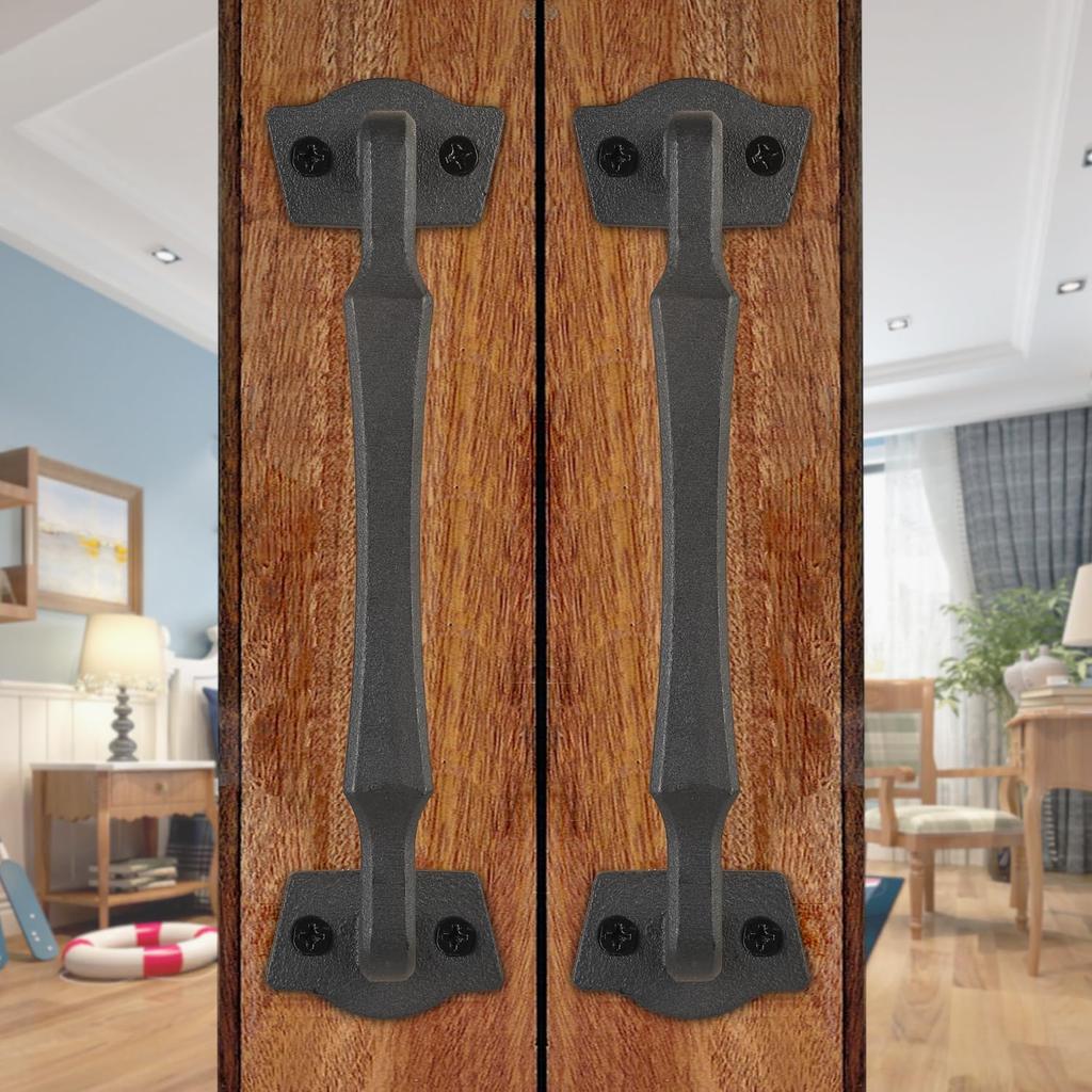 Sliding Barn Door Handles,10 Inch Heavy Duty Rustic Design Barn Door Pull, for DIY Sliding Barn Door, Gate, Shed, Garage | Square Solid Metal