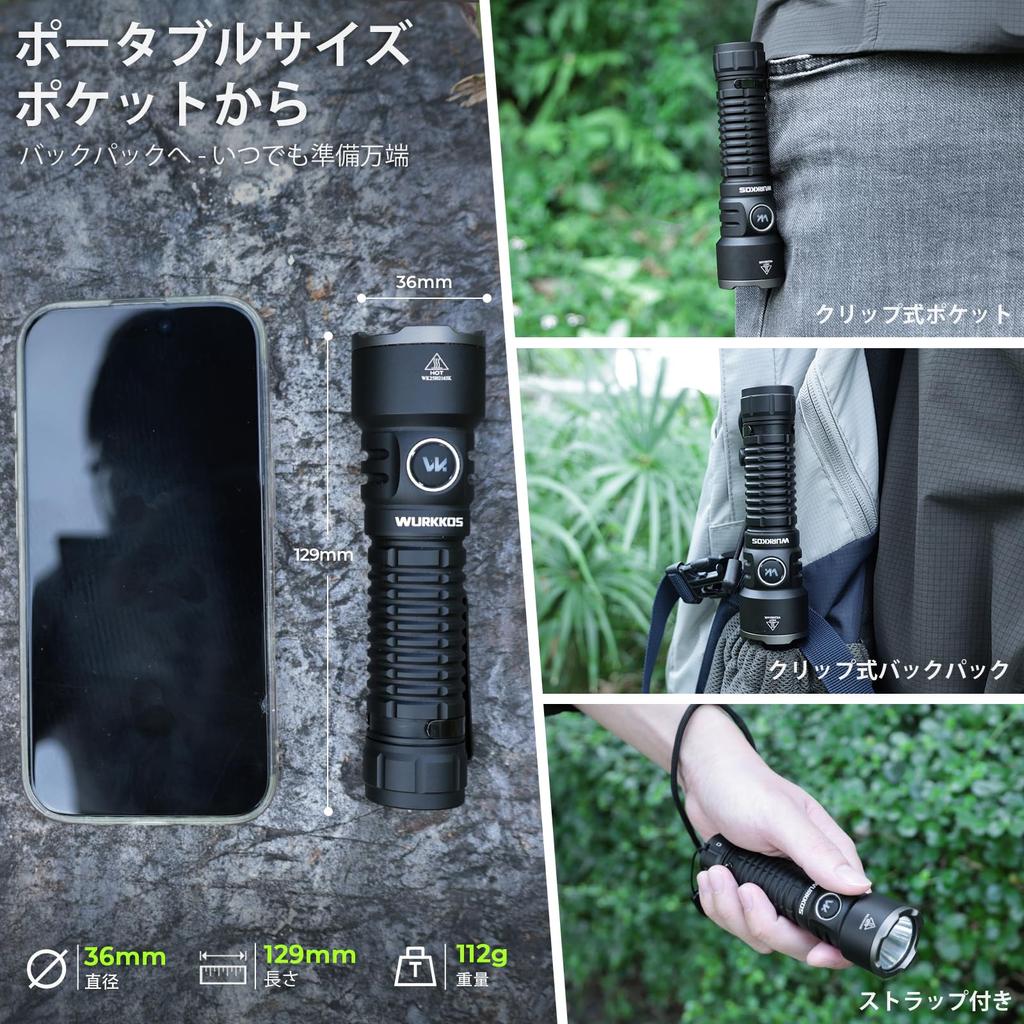 Wurkkos TS28 Rechargeable LED 3200 506m Beam Magnetic Fast 5000mAh High 8 Lighting 2 Operation IP68 Light for Outdoor and Emergencies Flashlight,