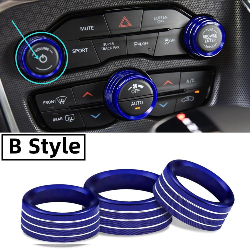For Dodge Challenger Charger RT SXT Scat Pack Hellcat Demon Daytona 2015-20 Air Conditioning Volume Radio Button Knob Trim Ring