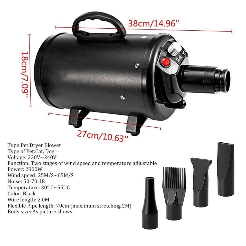 6800W Pet Dryer Dog Fast Drying Cat Grooming Dryer Pet Hair Dryer Blower Pet Dog Hair Dryer Multifunctional Hair Dryer