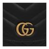 Gucci Marmont Gold Vintage Double G With Key Ring Quilted Leather Saddle Bag Chain Bag Single Shoulder Messenger Bag Mini Women'S Black