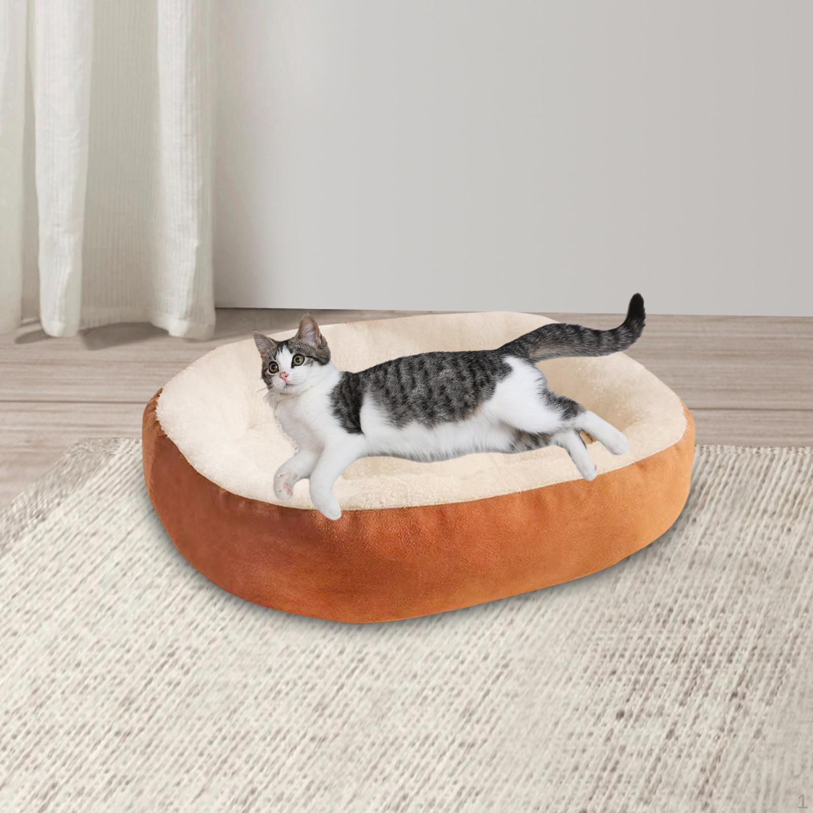 

Кровать для кошек для домашней подушки, самогреющаяся, моющаяся, нескользящая, для маленьких собак coffee and L