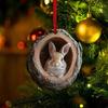Owl Raccoon Christmas Ornament 2D Printed Acrylic Hanging Decor for Tree Festive Animal Tree Pendant