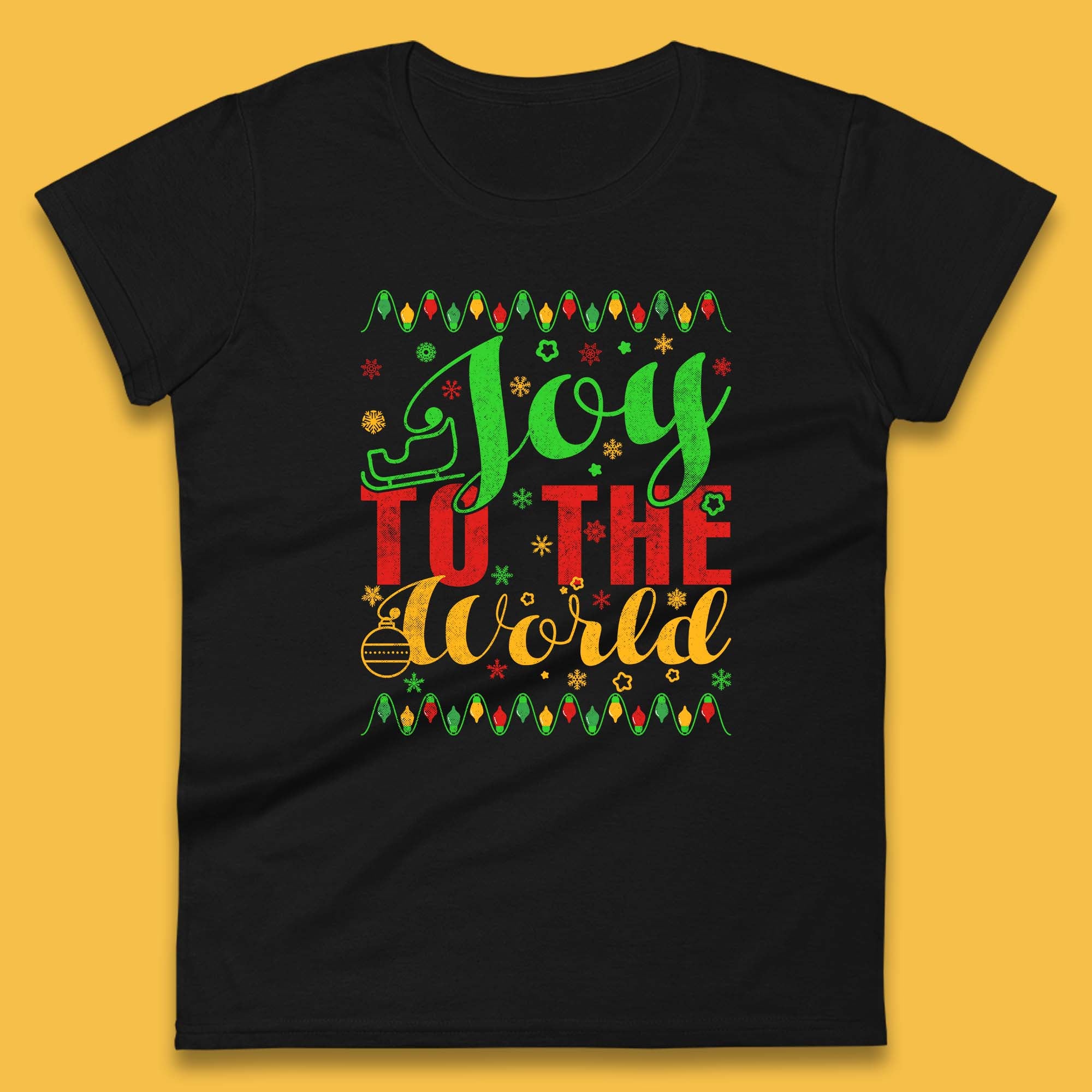 Merry Christmas Womens T Shirt Mens Tops Tees Unisex Joy To The World Christmas Top S