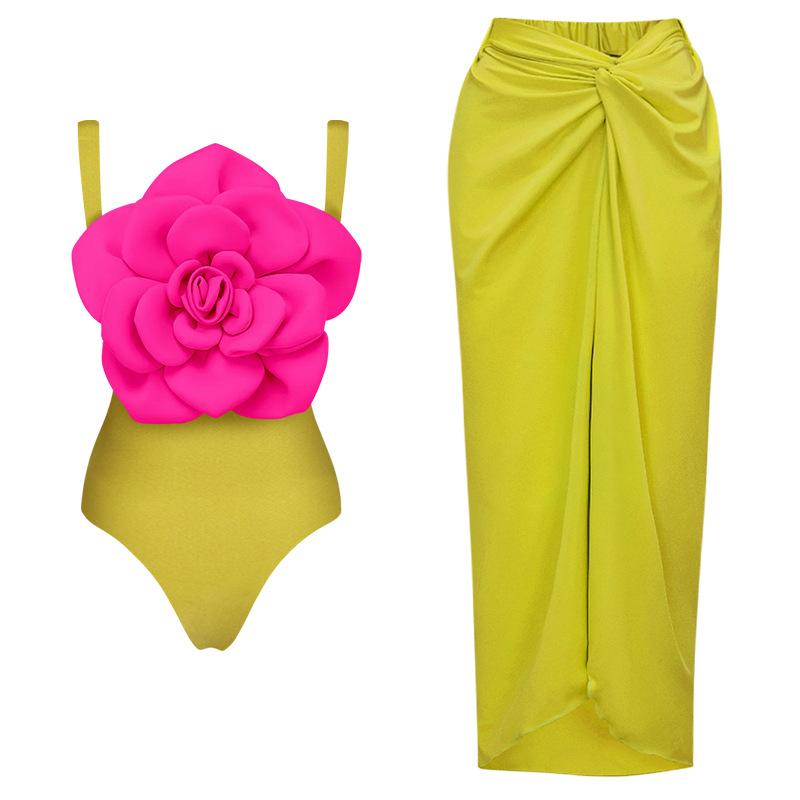 New Sexy One-piece Swimsuit Women's Nylon Skirt Swimsuit Set