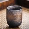 Japanese Retro Coarse Pottery Tea Cup Espresso Cup Ceramic Kung Fu Tea Cup Coffee Mug for Home Kitchen Office Daily Drinkware