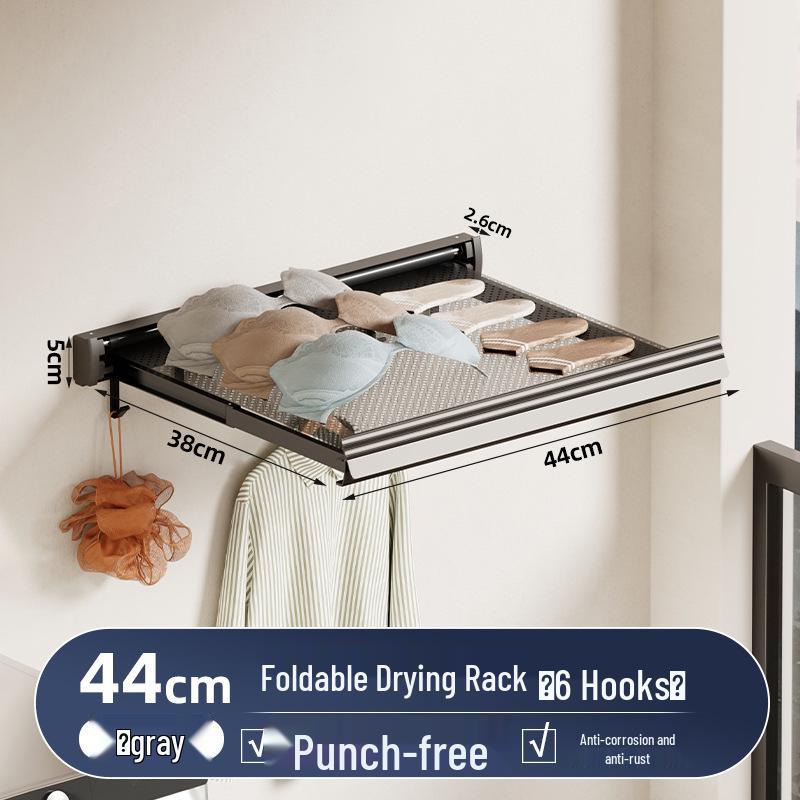 Invisible Foldable Suction Cup Drying Rack: Punch-Free, Retractable Shoe & Clothes Hanger for Balcony