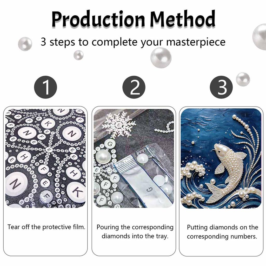 5D DIY Perlenkunst-Set Koi-Fisch-Thema Dekoration. Wanddekoration Wohnzimmer