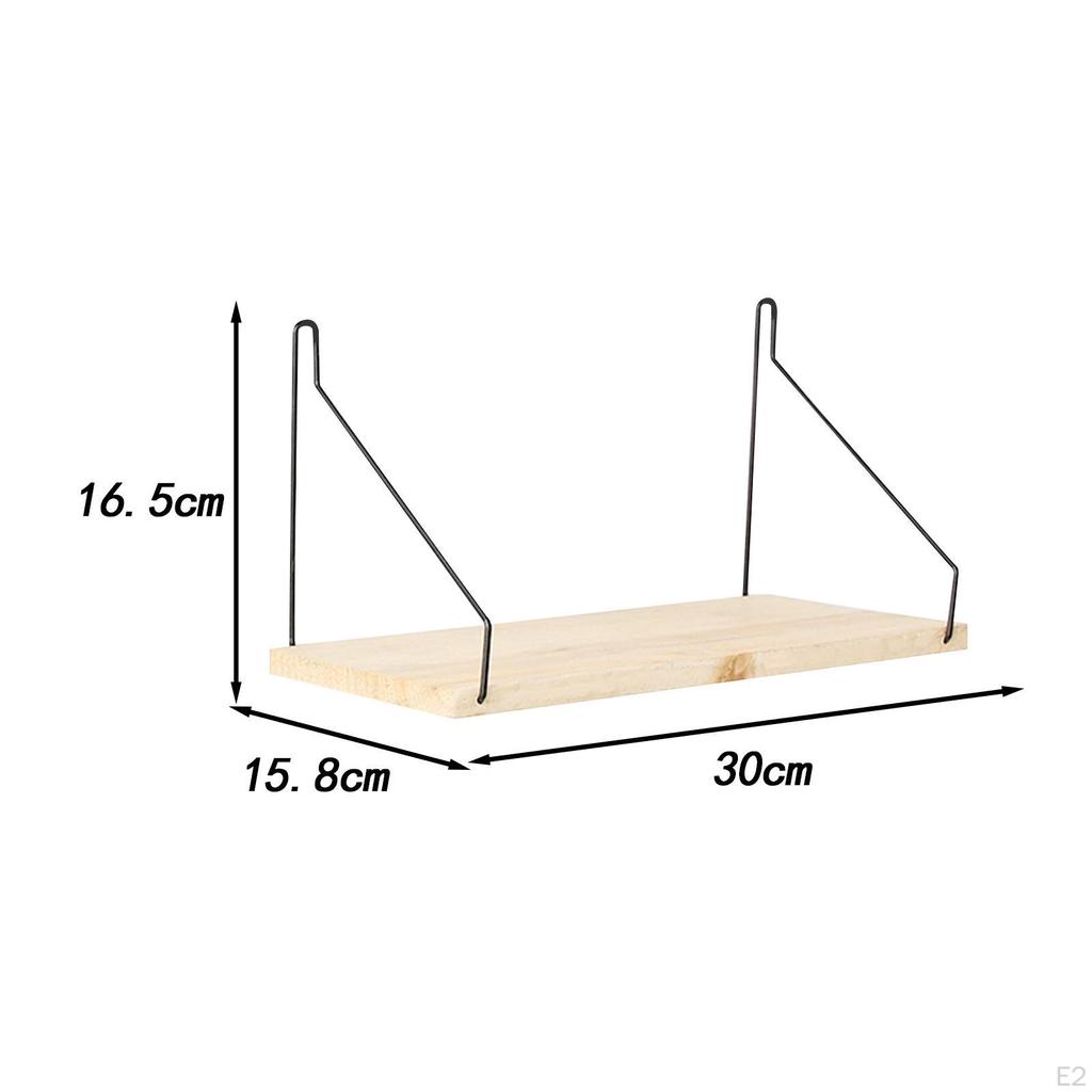 Ledge Shelf Wall Hanging Display Floating Mounted Wood Storage Rack for
