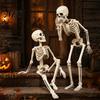 Lidská kostra v životní velikosti pro halloweenskou dekoraci, 3 stopy kostra celého těla, Realistická polohovatelná odolná sezónní dekorace s pohyblivými klouby Zahrada, Veranda,