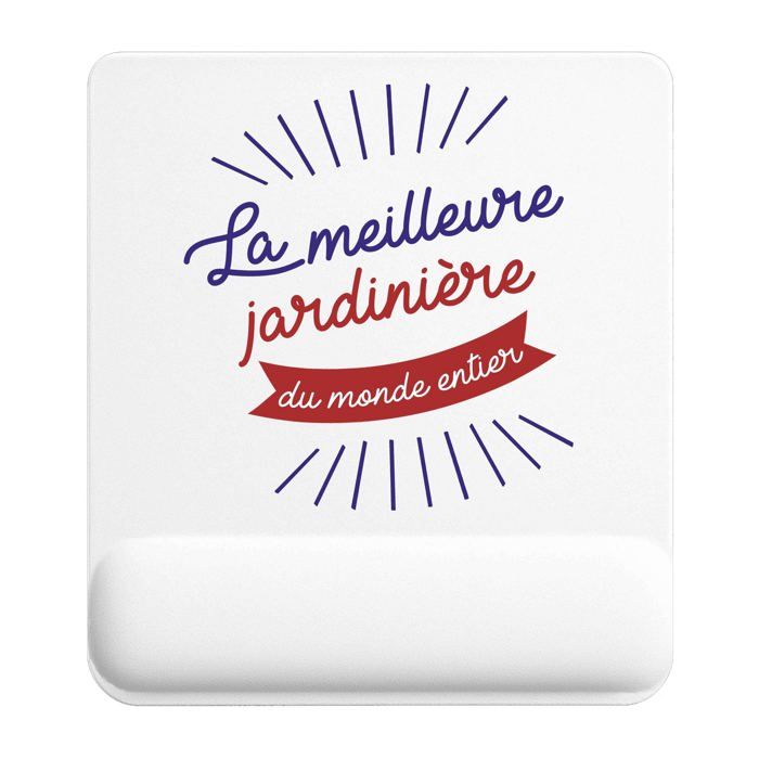 Tapis de souris - PLANETEE - Jardinière Meilleure Monde - Multicolore - 22x18 cm - 3 mm anti-dérapant