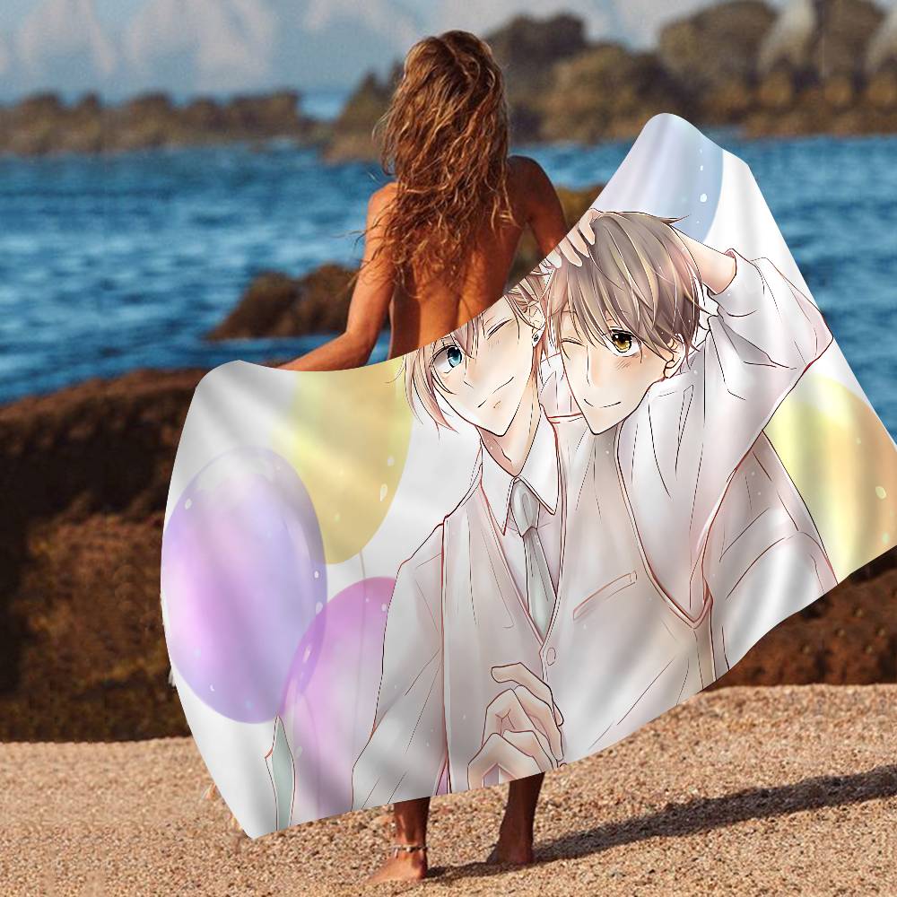 SASAKI and MIYANO Anime Beach Towel Colorful Bath Towels for Girl Microfiber Quick Dry Custom Sand Free Beach Yoga Spa Gym Pool