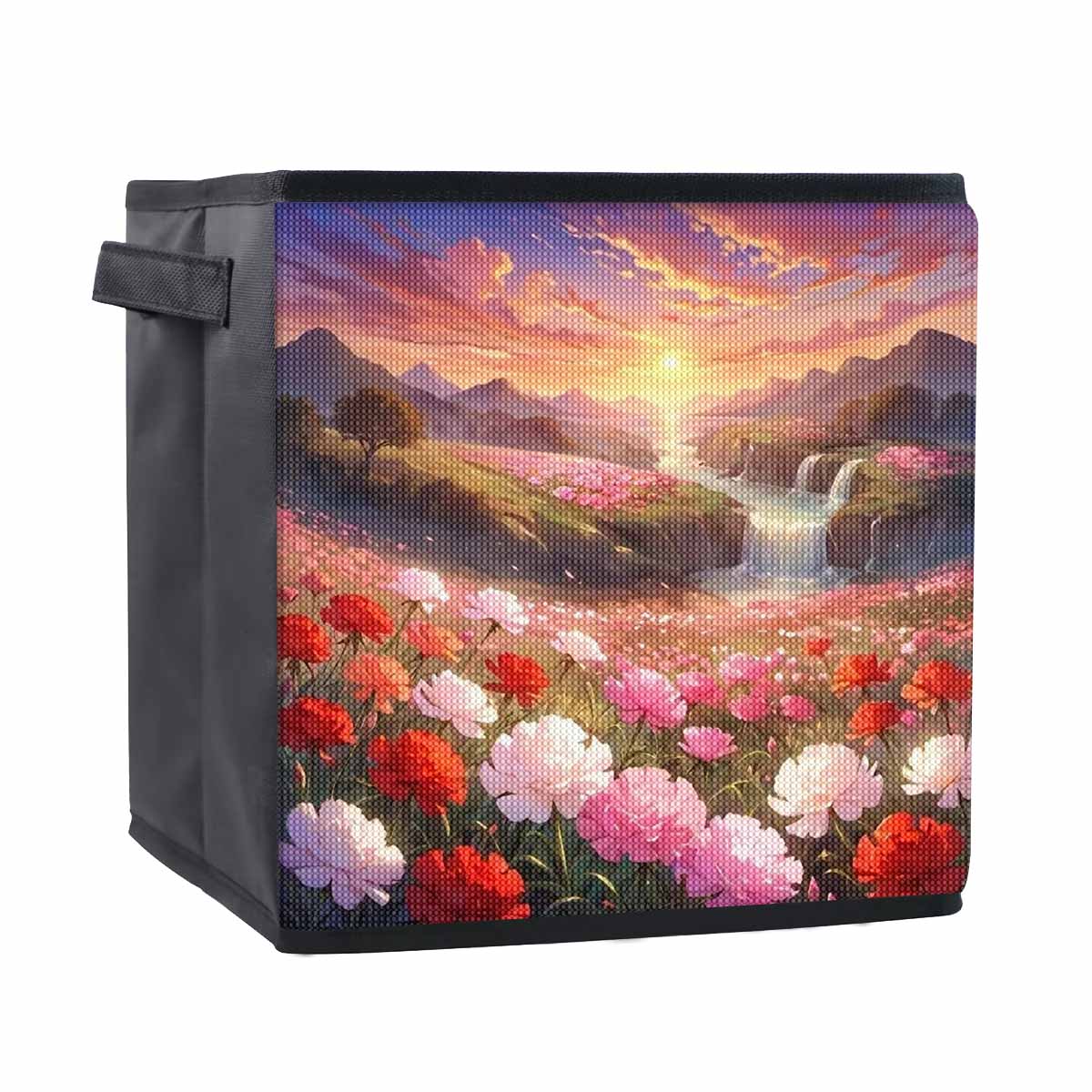

A Colorful Flower Field 5D Diamond Painting Storage Basket Full Round Drill Mosaic Diamond Embroidery Cross Stitch Kits Home Decor Home Decor 25cmx25cm