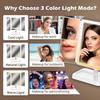 Large Makeup Mirror with Natural LED Lights, Lighted Trifold Vanity Mirror with 2x &3x Magnifications - Dimmable Lights, Touch Screen, Cosmetic Stand