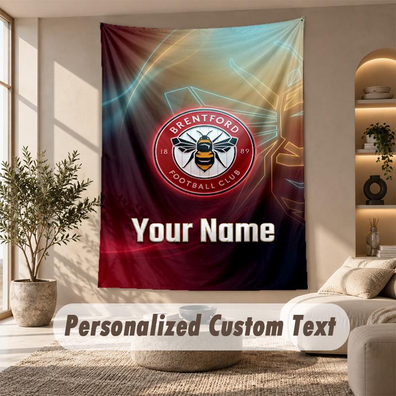 Tapestry Custom Name Text, Wall Hanging Tapestry Home Room DecorBrentford Football