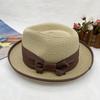 straw jazz hat for Men's and Women's Handmade Woven Sunshade Jazz Straw Hat with Summer Hat Binding and Color Matching Design