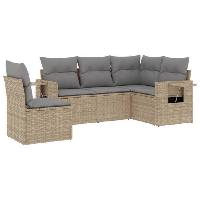 VidaXL Garden Lounge Set with Cushions 5 Pcs, Patio Sofas, Patio Furniture Set, Outdoor Furniture, Beige 3252506
