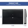 7 Pocket Expanding File Folder with Tab Erts, Accordian File Organizer Document Receipt Organizer, Accordion Folder File Keeper A4 Letter Size, for