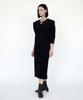 Myuleus Puff Shoulder Long Dress Imported Fabric [Black]