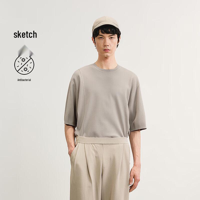 

CROQUIS Men s Round Neck Short-Sleeve Knit T-Shirt L