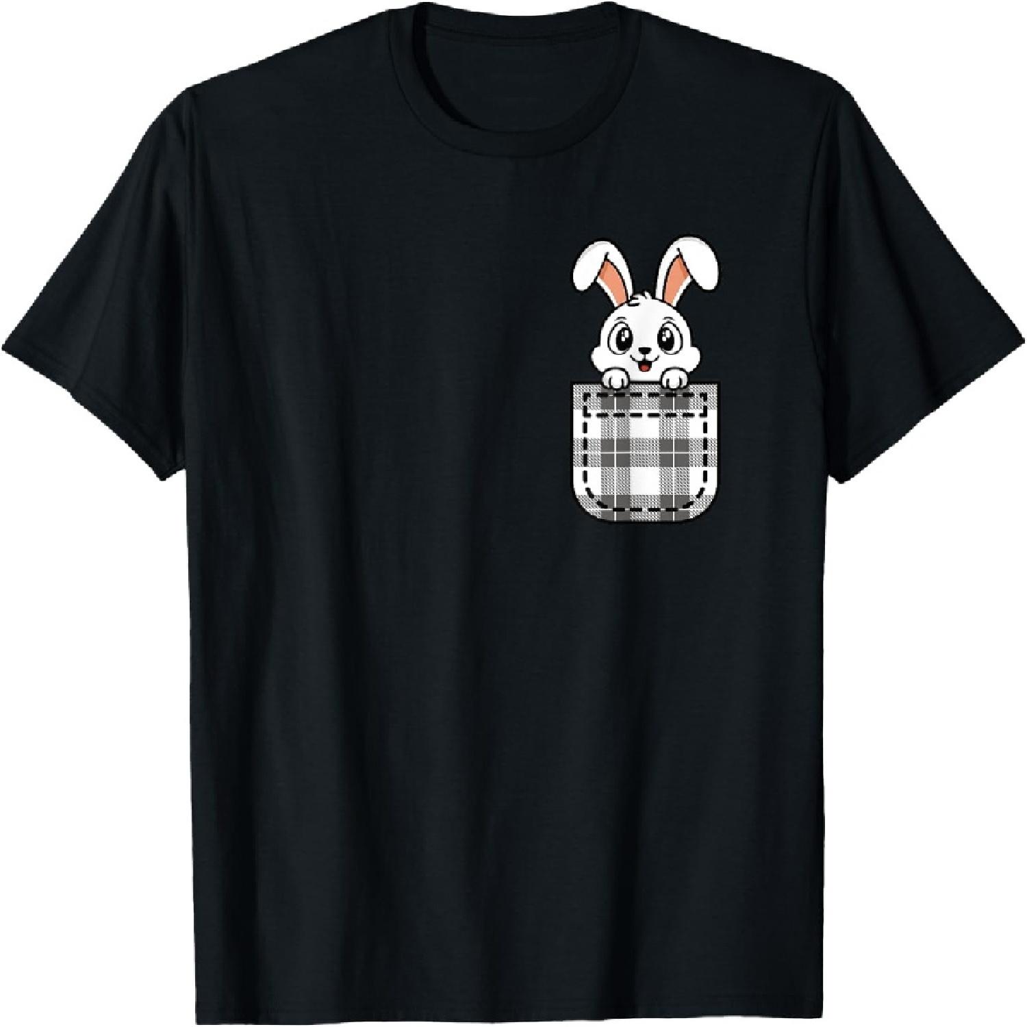 Funny Rabbit Pocket Bunny Lover Easter Men Women Kids T-Shirt XXXXXL разноцветный