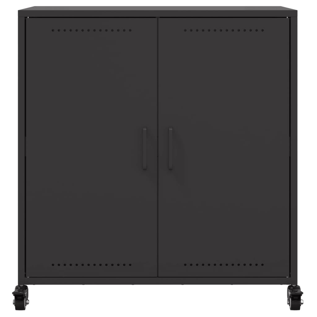 Vidaxl Szafka, Czarna, 68,5X39X72 Cm, Stal