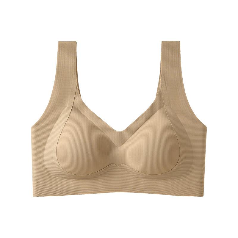 

1A antibacterial non-marking underwear women s gathering and pulling fixed cup cover type no steel ring upper support bra M