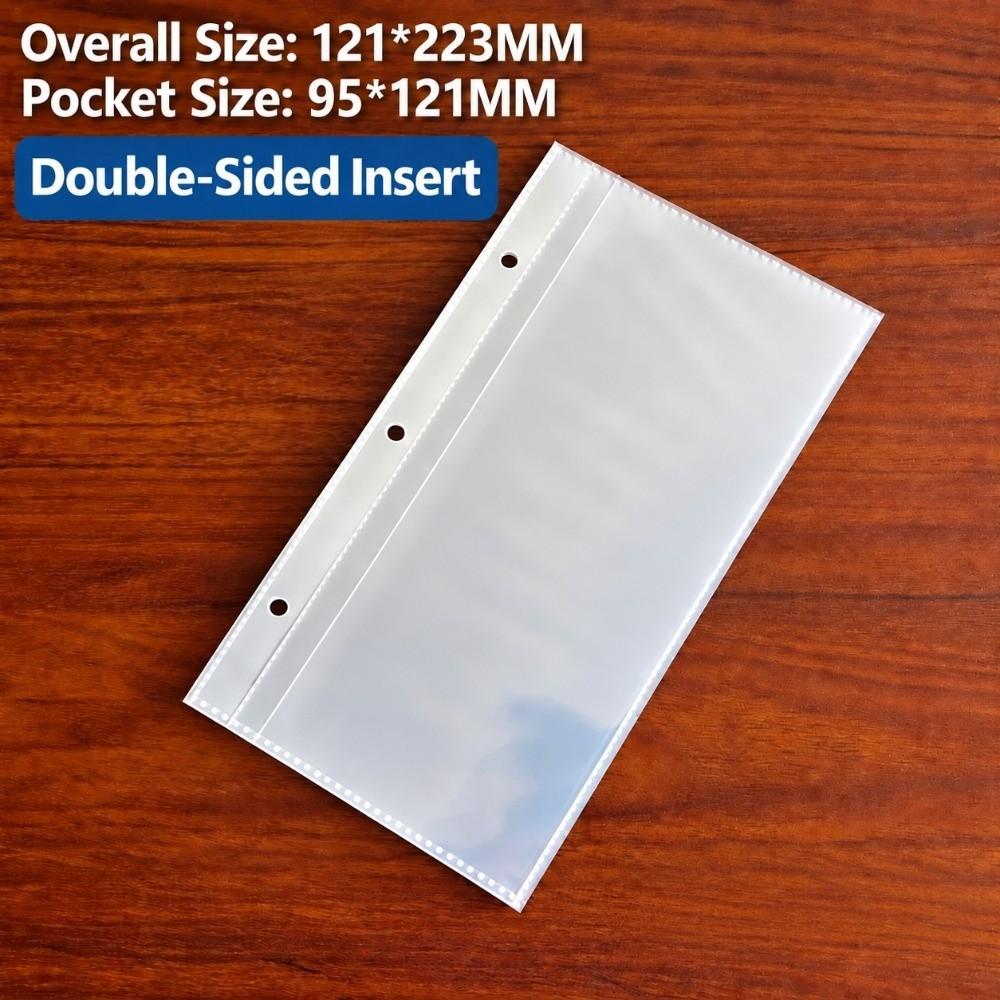 Water Resistant A6 Card Sleeves Double Sided 3 Holes Binder Insert Transparent Card Page Card Collection