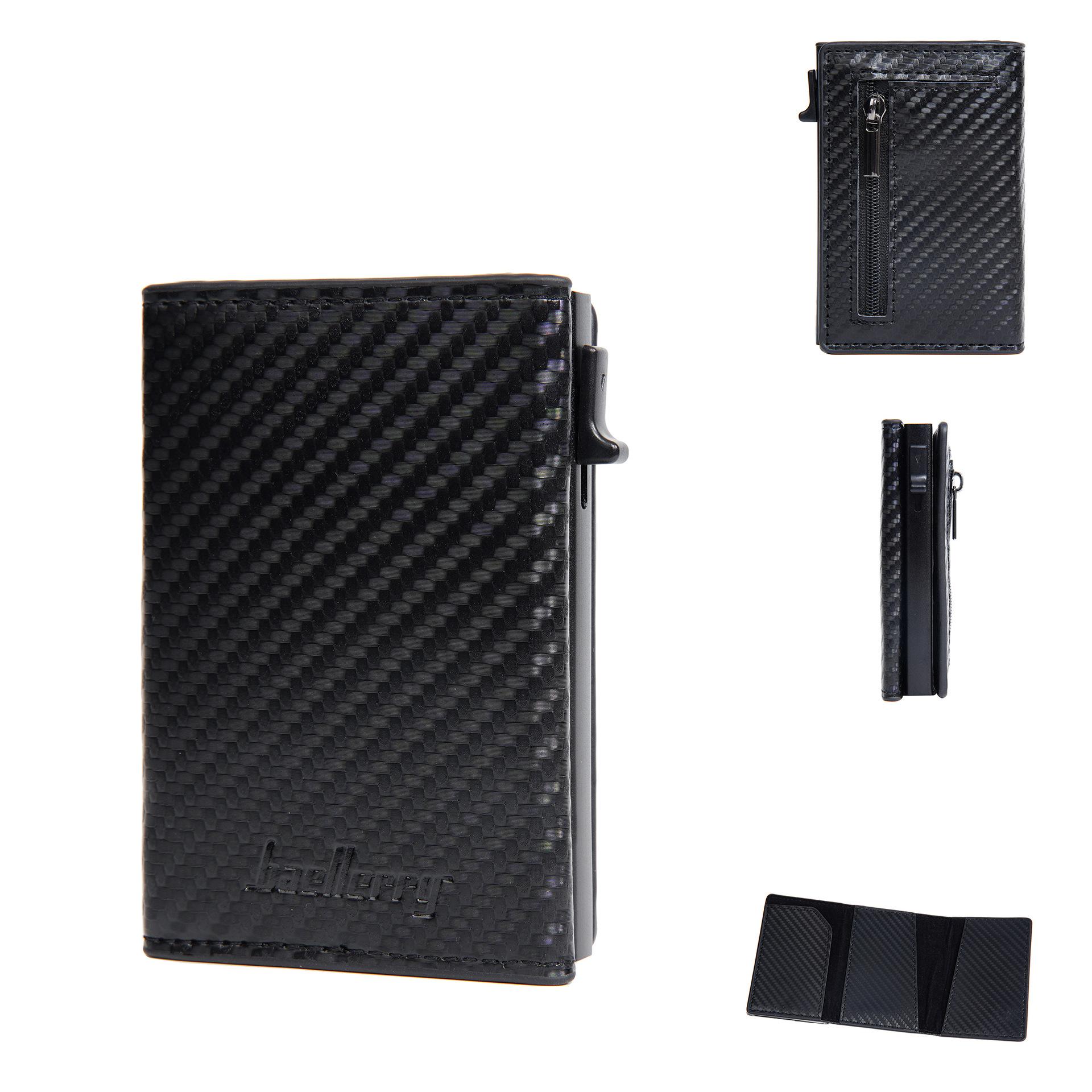 Новая мужская кардхолдер RFID автоматический всплывающий молния углеродное волокно магнитный держатель для карт мужчины