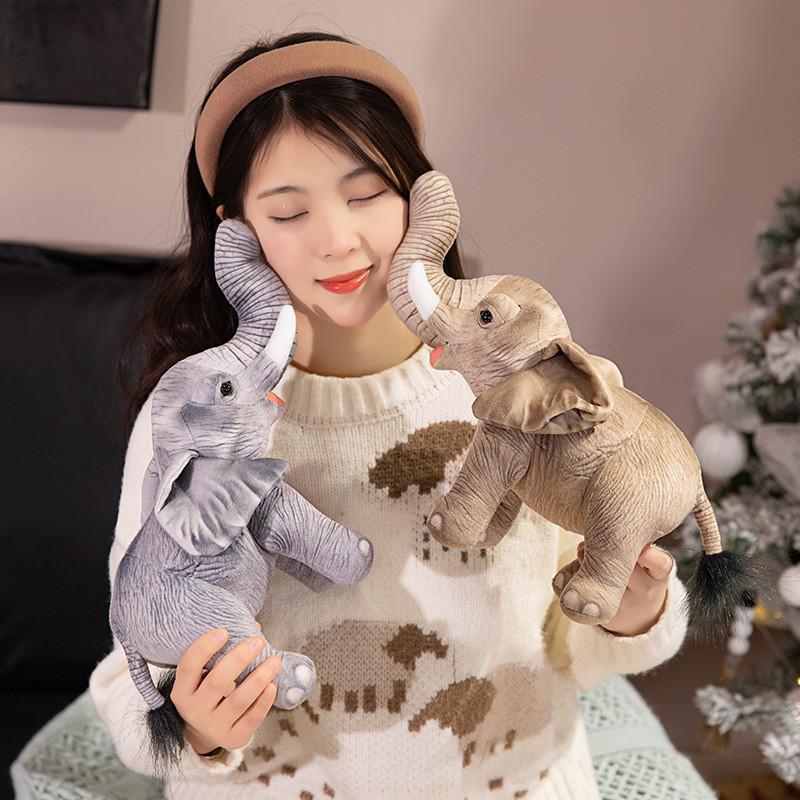 Soft Elephant Cartoon Animal Toy Plush Cushion Ornament For Kids Decor Bedroom