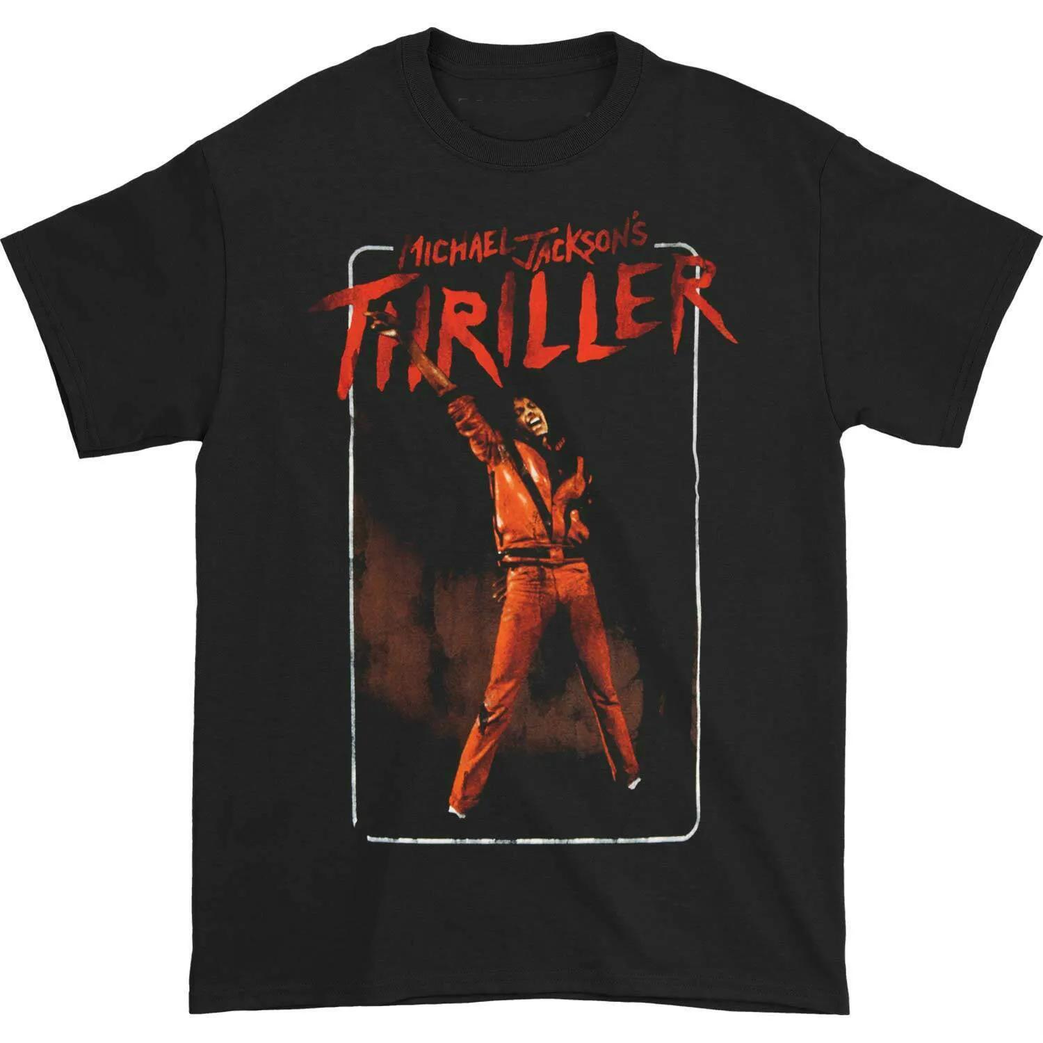 

Винтажный видеоплакат Майкла Джексона MJ Thriller Футболка 100% Хлопок Круглый Вырез Летняя Короткий Рукав Повседневная Мужская Футболка Размер S3XL S