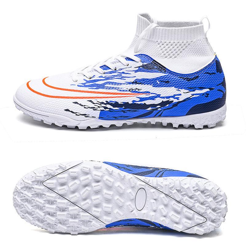 Flying Woven Broken Nail Football Shoes Men's and Women's Spiked Shoes Student 2025 Training Broken High Top Football Shoes New Long Shoes