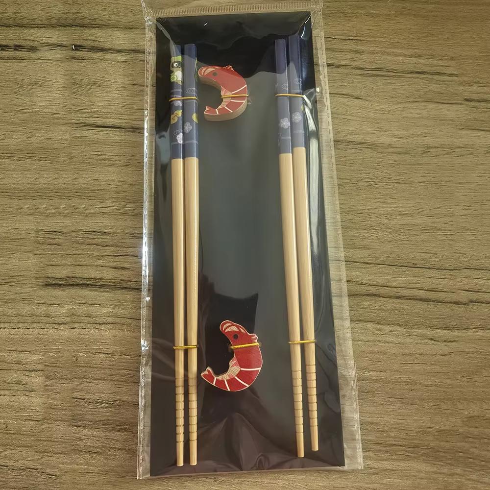 Chinese Chopsticks Handmade Tableware Eco-Friendly 2Pairs/Set Cutlery Non-slip Chopsticks Gift Natural Wooden Dinnerware Set