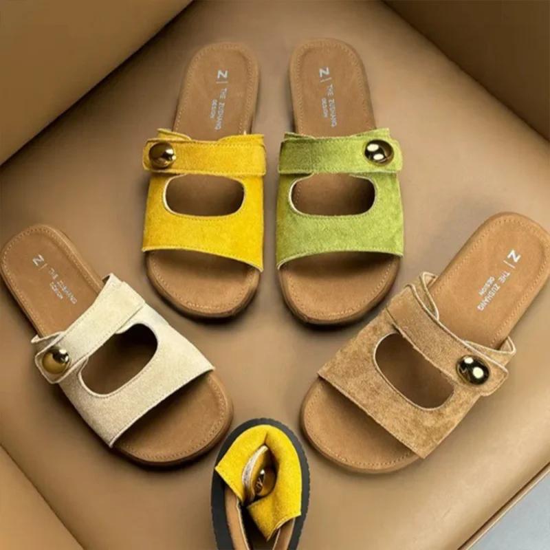 Fashion Women Flats Slippers Designer Fashion Casual Shoes Cozy Walking Woman Sandals 2025 Summer Trend Travel Beach Female Zapatillas