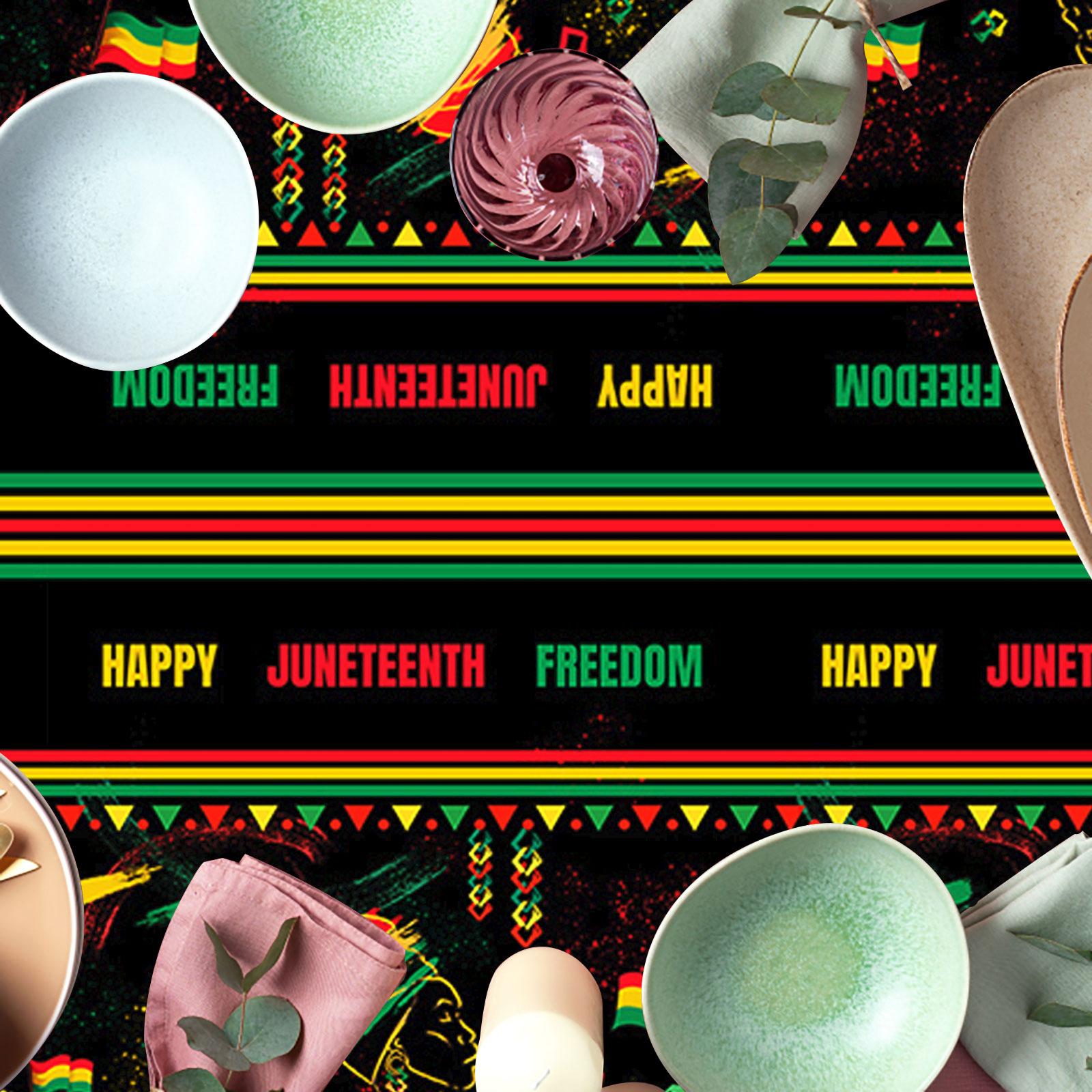 

3 шт. скатерть 1865 Happy Juneteenth пластиковая дорожка для стола в африканском стиле A
