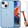 Case - BOOLING - for iPhone 14 - Flexible - Tempered Glass Protection - Light Blue