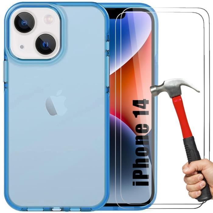 Coque - BOOLING - pour iPhone 14 - Souple - Protection Verre Trempé - Bleu Clair