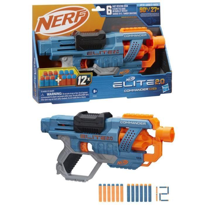 NERF Elite 2.0 Commander RC-6 - Blaster À Fléchettes - 6 Fléchettes Incluses
