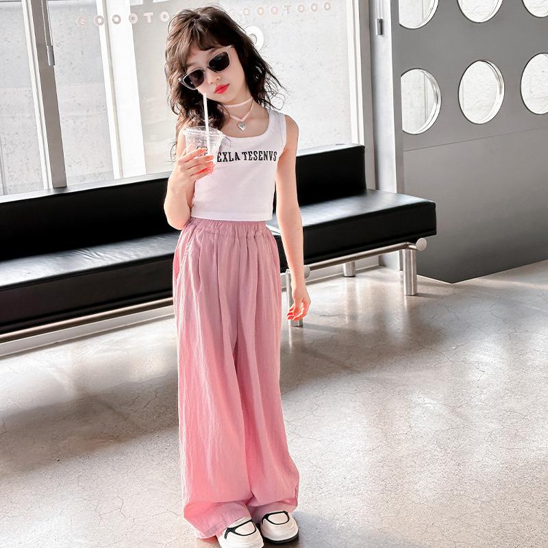 Girls' Wide Leg Pants Summer Thin Mosquito Proof Pants Yamamoto Pants Children's Summer Ice Silk Casual Pants
