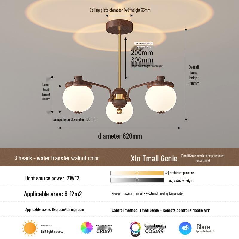 Vintage French Mid-Century Eye-Protecting Chandelier for Living Room, Bedroom, and Restaurant