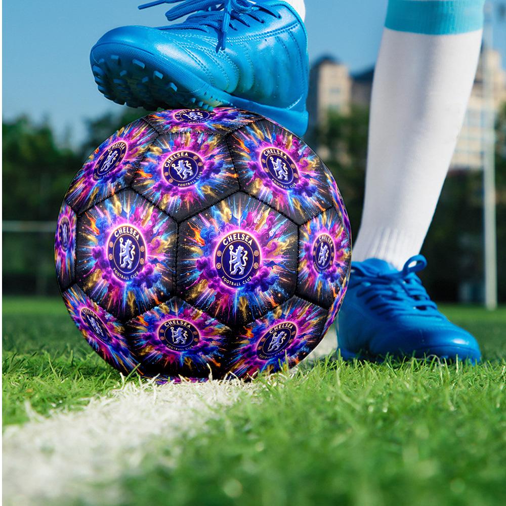 Chelsea FC Thema Fußball Ball Größe 5 Fußball Ball Weiche Haptik Professioneller Trainingsfußball für Outdoor-Sportarten