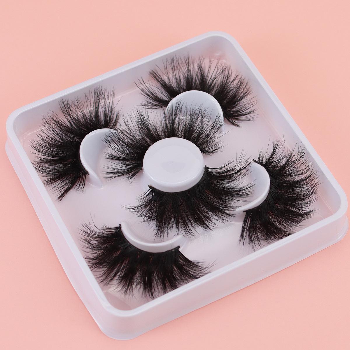 

3D Multi-Layer Curled Synthetic Fiber False Eyelashes - European & American Style