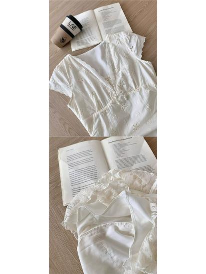 French Retro Lace Embroidered Summer Dress - Women's Slimming Waist-Cinched Two-Piece Style
