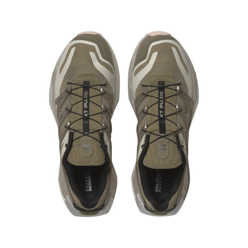 SALOMON XT PU.RE ADVANCED Abrasion Resistant Breathable Support Low Top Running Shoes Unisex Gray Brown Sneakers 478026