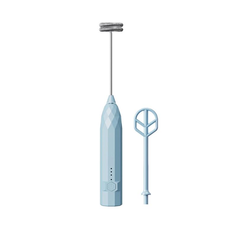 

Rustless Electric Whip Rechargeable Kitchen Device Efficient Mixing Blending For Cake Dessert Coffee Milk Spume Maker світло-синій колір