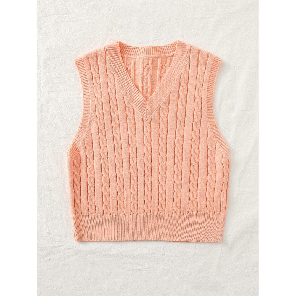 

Свитер Европейский и американский женский вязаный жилет Пуловер с v-образным вырезом Майка Свитер Топ без рукавов Женский XS шампанского