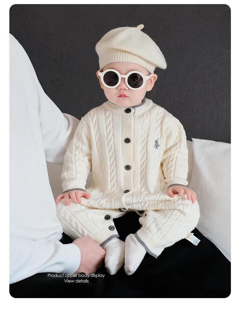 2025 Autumn/Winter Stylish Baby Jumpsuit Romper - Long Sleeve Outdoor Wear for Young Babies