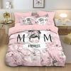 3Pcs Mother'S Day Floral Printed Down Duvet Cover Set, Multi Size Bedroom Bedding Decoration, Machine Washable